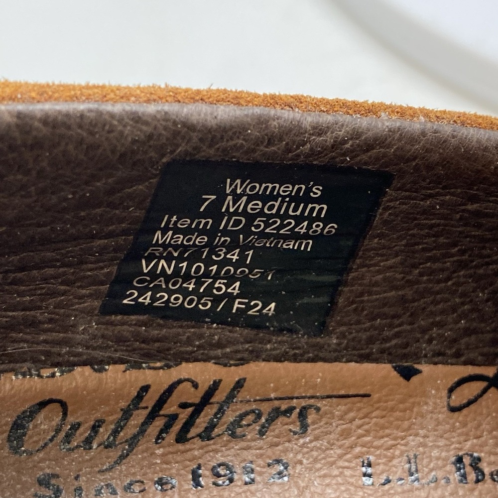 LL Bean Camden Hill Loafers Womens 7 M Brown Suede Slip On Shoes Lug Sole 522486 - Picture 8 of 10